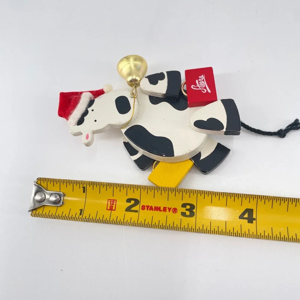 Canada Steers Department Store Cow Xmas Ornament Santa Hat Bell Shopping Bag